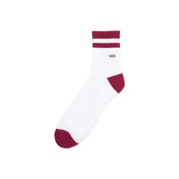 Vans HALF CREW Mid Calf Socks Men's 1 Pack White Azalea Red