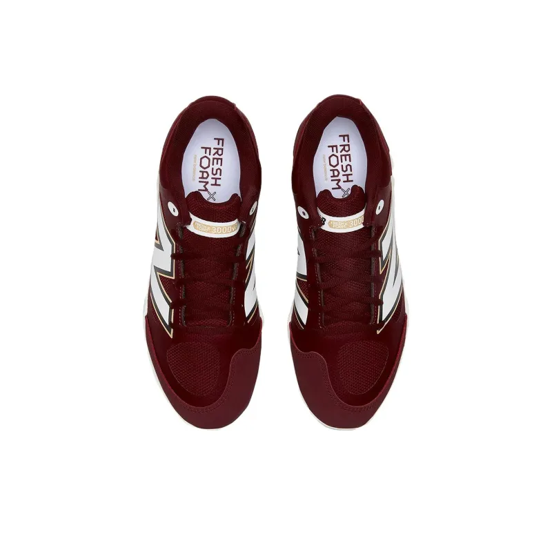 New Balance Low Top Upper Height Slip Resistant And Abrasion Resistant Functionality Baseball Shoes Men's Burgundy Red-3