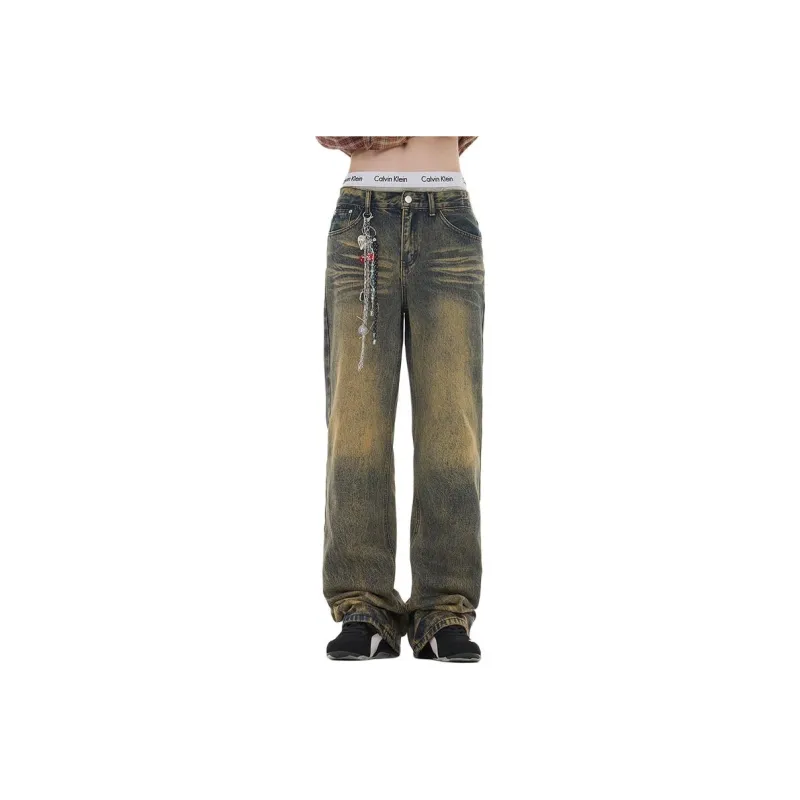 SONGS ALONG Jeans Unisex Yellow Mud-0