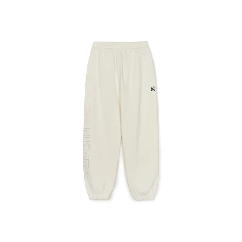 MLB New York Yankees Knitted Sweatpants Unisex Ecru-0