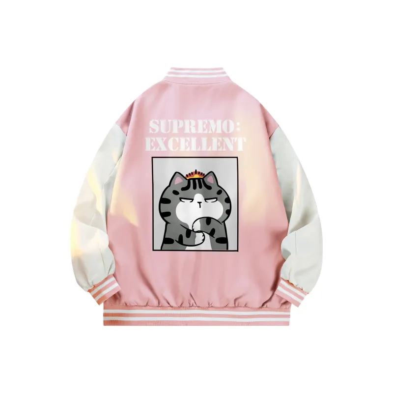 Supremo Cat Baseball Jacket Unisex-4