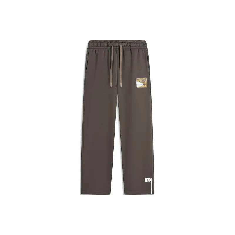 LiNing x MISTER CARTOON Badfive Knitted Sports Pants Men's Slate Brown-0