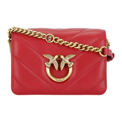 PINKO Click Series Leather Crossbody Bag Shoulder Bag Mini Women's Red