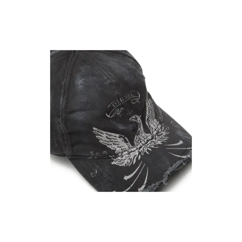 DIESEL Eagle print Distressed Cap-2