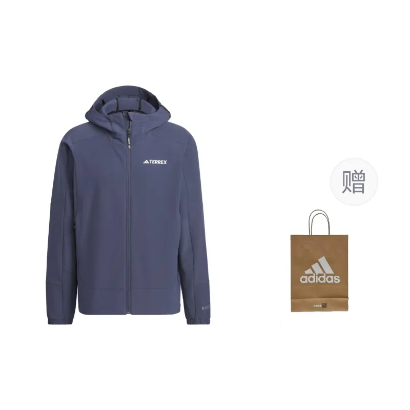 Adidas Hooded Jacket Jackets Coats Men's Dark Navy Blue+Shopping Bag-0