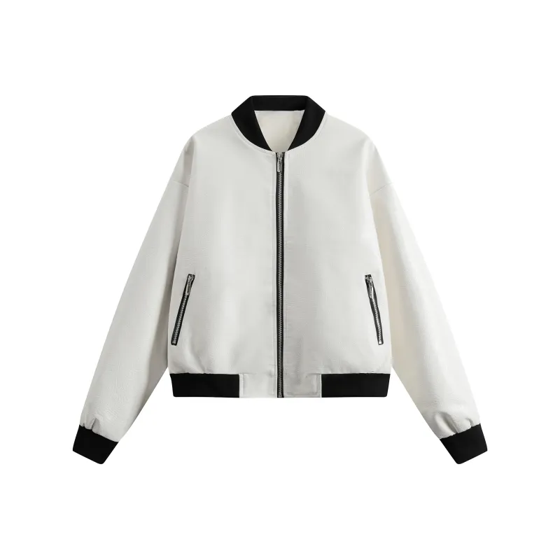 TELENT Leather Jacket Unisex White[Print]-9