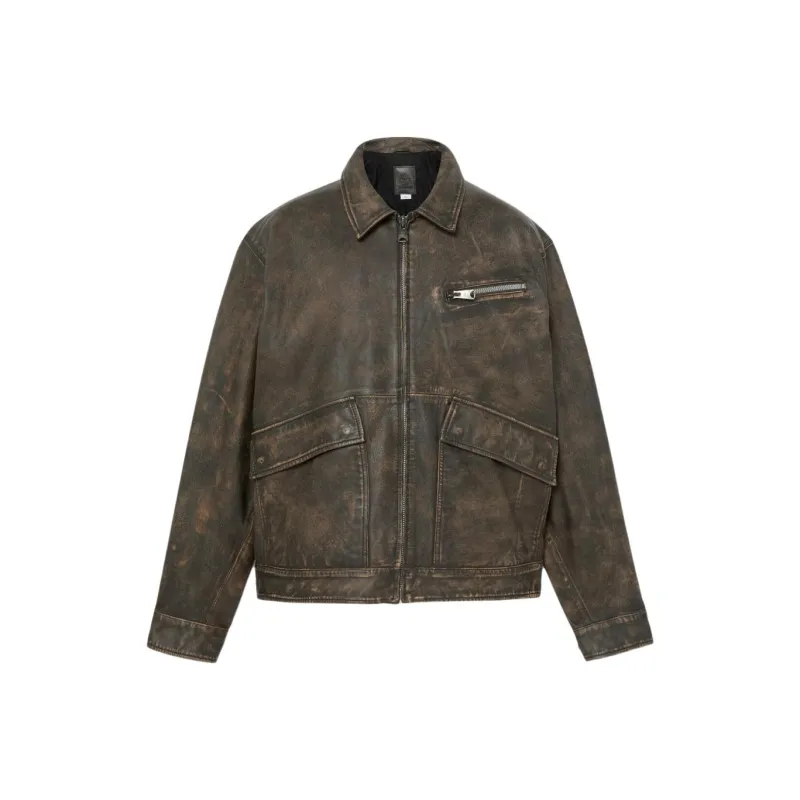 Timberland Leather Jacket Unisex Gray-0