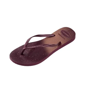 Havaianas Rubber Sole Quiet Odor-Resistant Flip Flops Unisex Purple