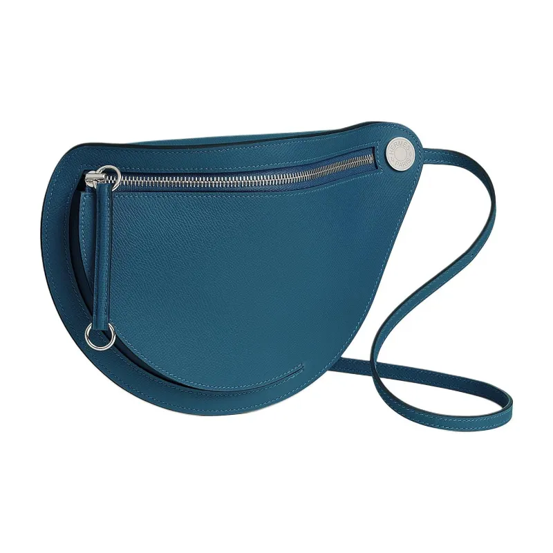 HERMES Petite Course Epsom Leather Shoulder Bag Small Size Women's S4 Deep Blue Dark Blue-1