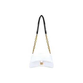 Balenciaga Downtown Cow Leather Crossbody Bag, Shoulder Bag Small Size Women's White