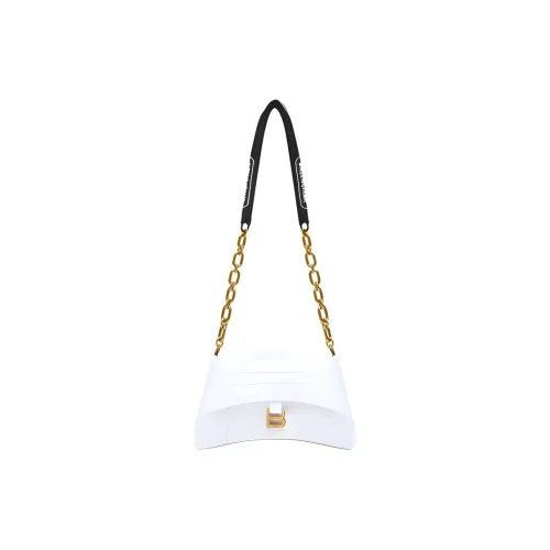 Balenciaga Downtown Cow Leather Crossbody Bag, Shoulder Bag Small Size Women's White