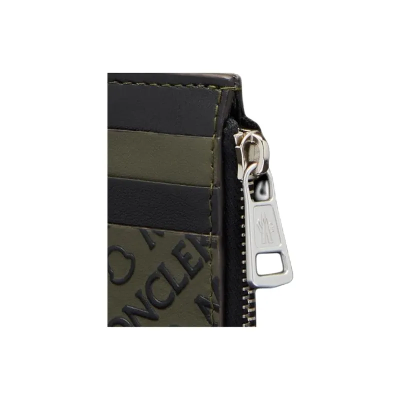 Moncler Calfskin One Shoulder Crossbody Card Holder Men's Green-3