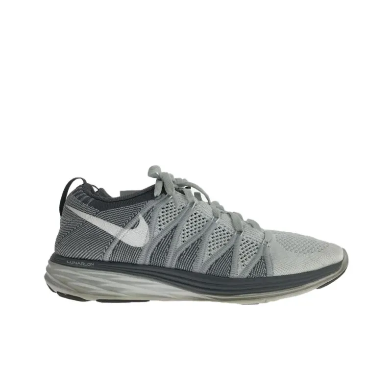Nike Flyknit Lunar 2 Anti Slip Wear Resistant Low Top Running Shoes Women's Gray-1