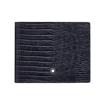 MONTBLANC Meisterstuck Lizard Pattern Leather Card Holder Wallets Men's Black