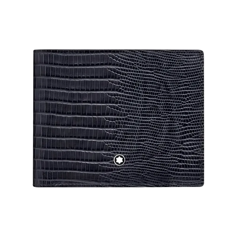 MONTBLANC Meisterstuck Lizard Pattern Leather Card Holder Wallets Men's Black-0