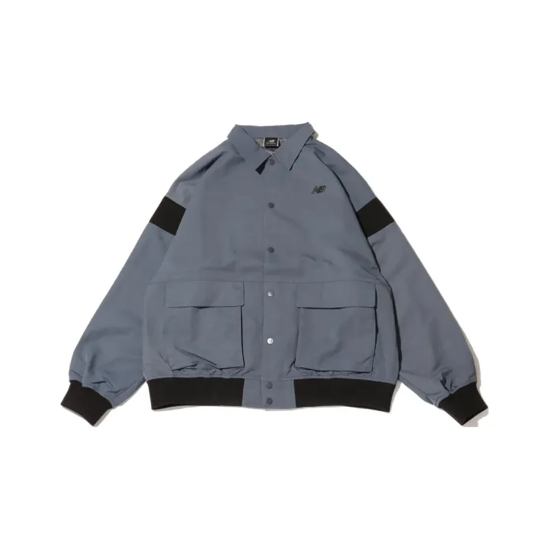 New Balance New Balance MET24 FW24 Outdoor Workwear Lapel Jackets Coat Unisex Black Gray Color-0