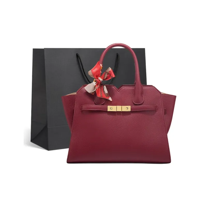CLEVER& KETCH PU Shoulder Bag, Crossbody Bag, Handbag Regular Women's Burgundy/Khaki-1