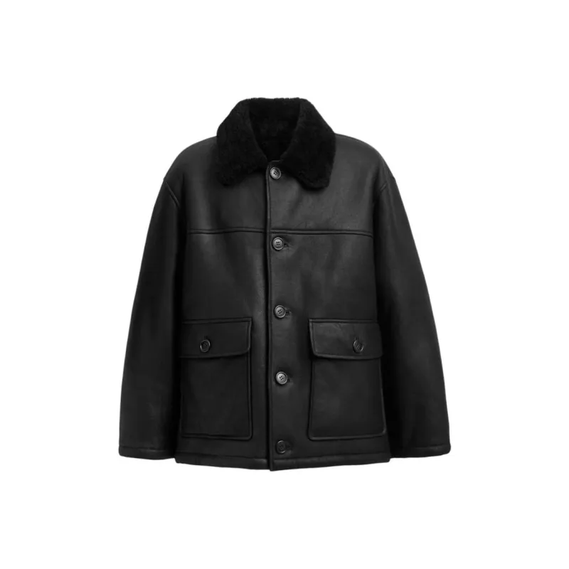 COACH Leather Jacket Men's Black-0