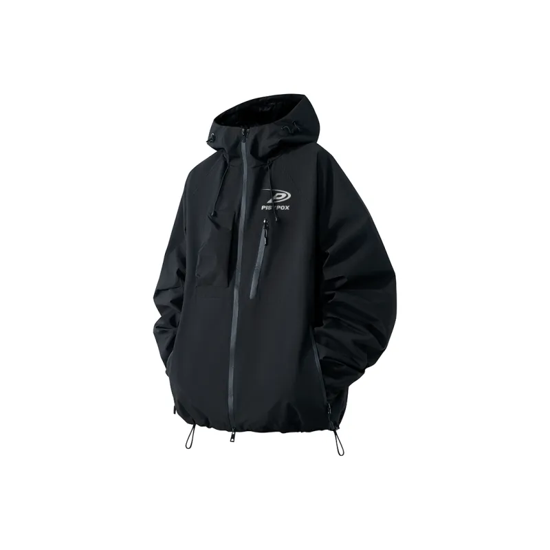 PISYPOX Waterproof And Windproof Windbreaker Jacket Unisex Black-0