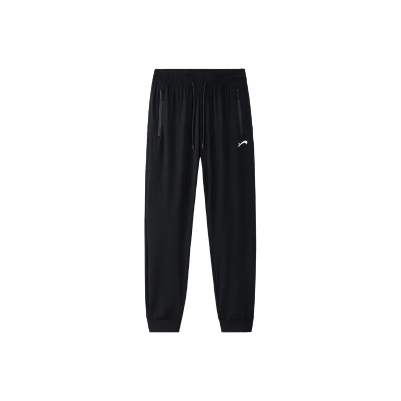 K bird Knitted Sports Pants Unisex Elastic Cuff Black-0
