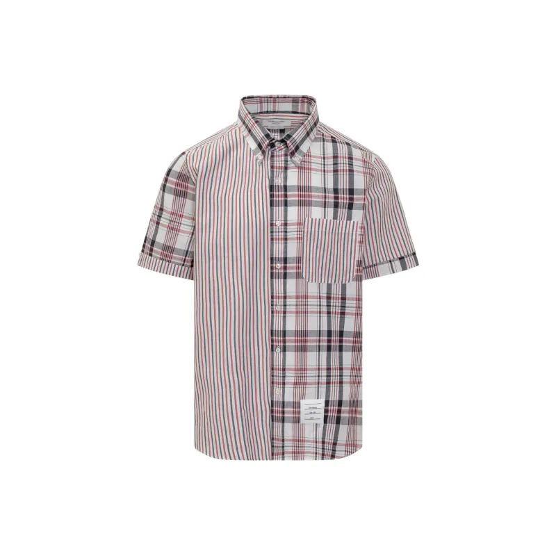 THOM BROWNE Funmix Madras Short Sleeve Shirt-0