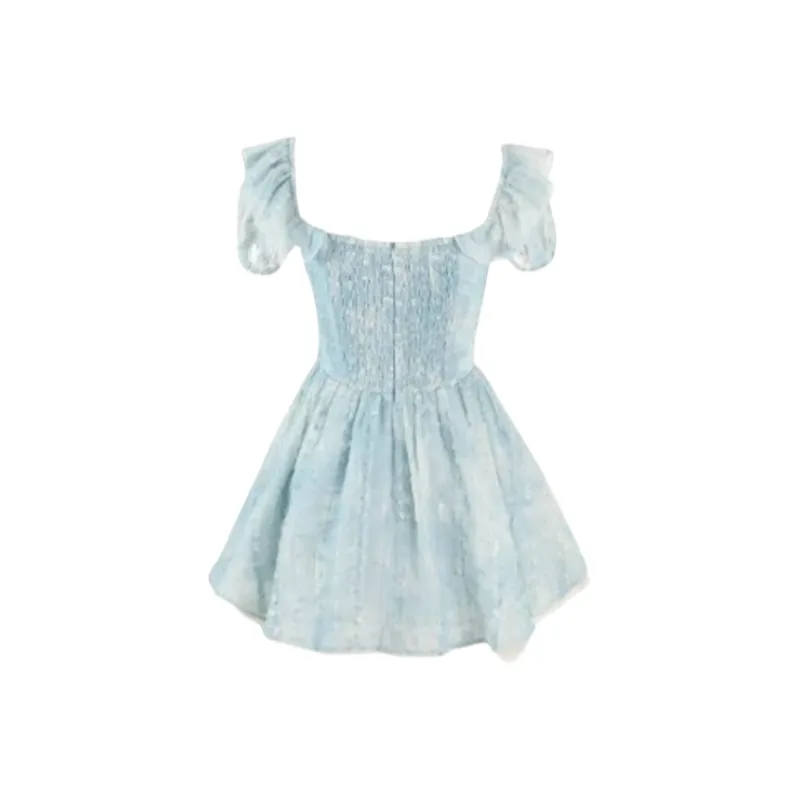MOUT RECON TAILOR Short Sleeved Dress Women's Aqua Colorful Blue-1