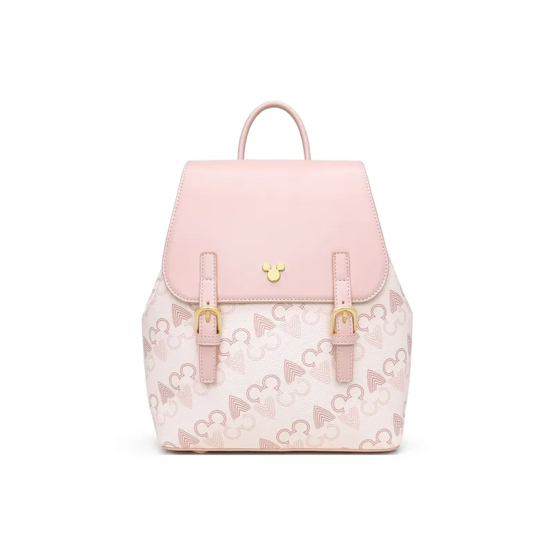 Disney Mickey Series PU Backpack Regular Women's Pink/White/Brown-0