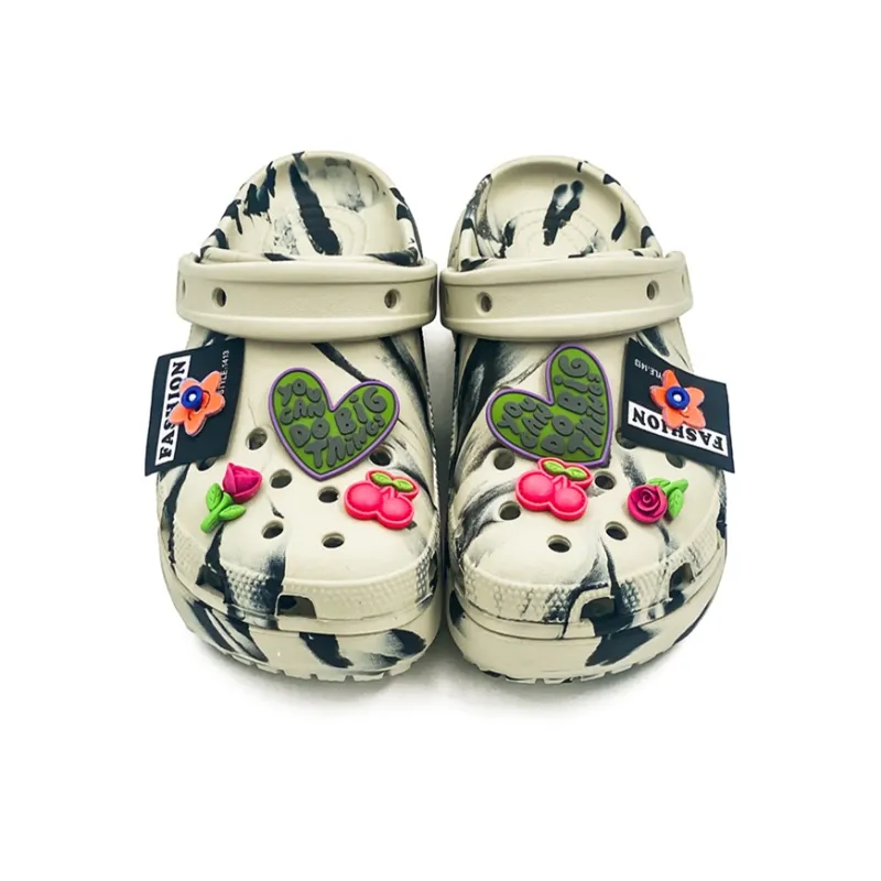 OUBT Camouflage Ink-Wash Style Closed Toe Clogs Women's Khaki-2