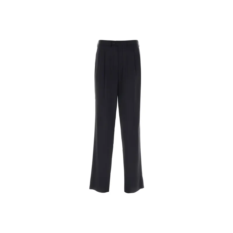 GIORGIO ARMANI Pleated Twill Trousers-0