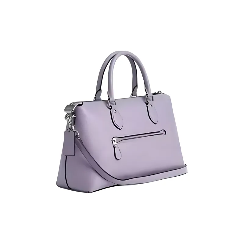 COACH Georgia Refined Pebble Pattern Leather Shoulder Bag, Crossbody Bag, Handbag Large Size Women's Light Purple-1