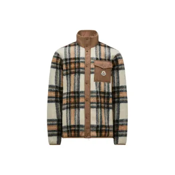 Moncler Checkered Logo Patch Jacket