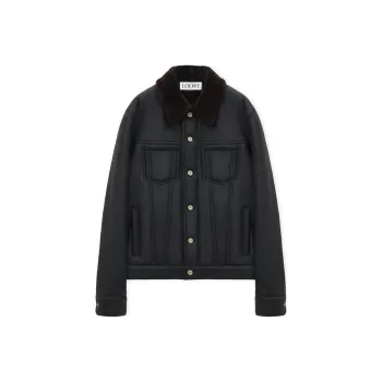 LOEWE FW24 Leather Jacket Men's Black