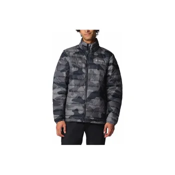 Columbia Omni-HeatPowder Lite 2 Mixed Micro Suede Noah Jacket Men's Black Camouflage