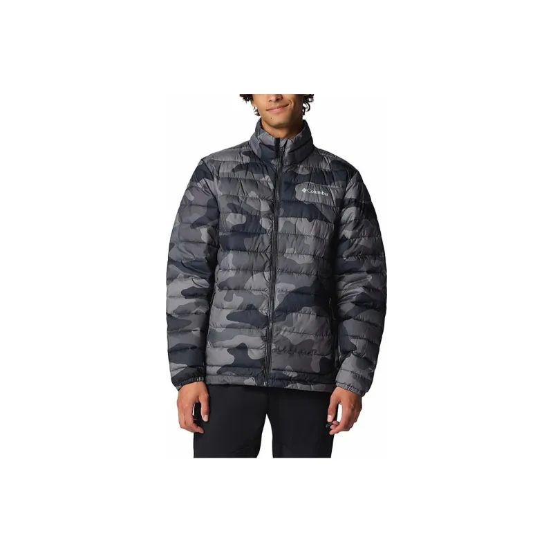 Columbia Omni-HeatPowder Lite 2 Mixed Micro Suede Noah Jacket Men's Black Camouflage-0