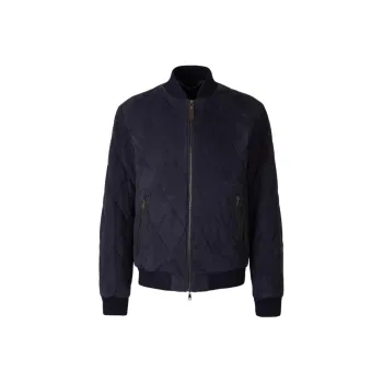 Canali Quilted Suede Bomber Jacket