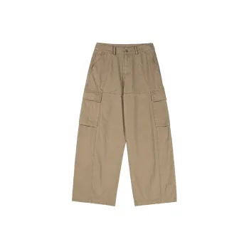 COUNTRY MOMENT Curved Knife Cargo Pants Unisex Khaki