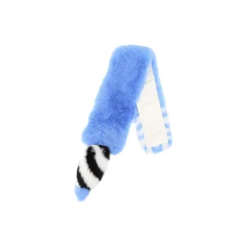 FENDI Fox Fur Knit Scarves Unisex Blue