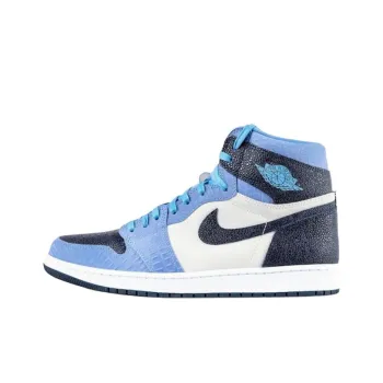 Jordan 1 High Top Vintage Basketball Shoes Unisex Blue Black