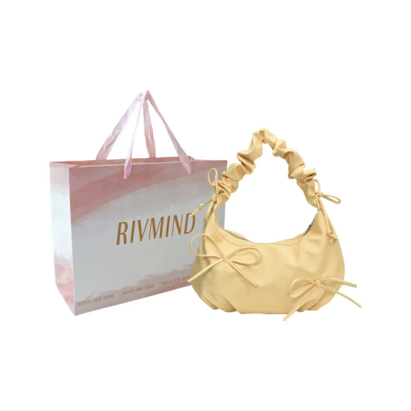 RIVMIND PU Shoulder Bag Women's White/Black/Purple/Yellow/Pink-18