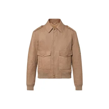 LOUIS VUITTON Epi Embossed Leather Flight Jacket