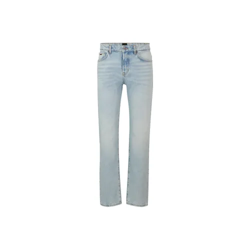 HUGO BOSS SS24 Regular-Fit Jeans In Blue Rigid Denim Jeans Men's Light Blue