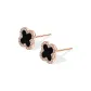[Rose Gold]14mm Four-Leaf Clover Stud Earrings[999 Fine Silver]