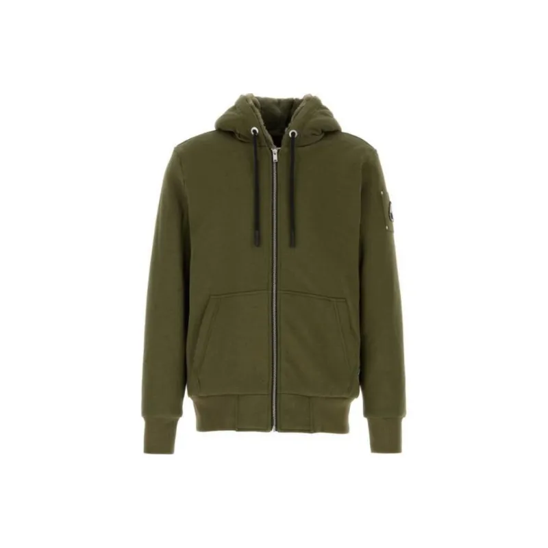 Moose Knuckles Logo Plaque Zipped Drawstring Hoodie-0