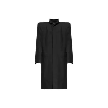 Balenciaga Exaggerated Shoulder Hooded Coat