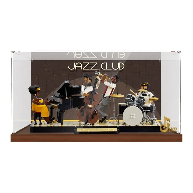 LIGHT YOUR BRICKS LEGO 100 Compatibility Building Block 21334 Jazz Quartet Band Display Case Model Accessories-5