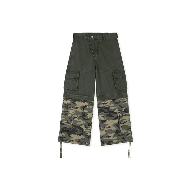 BONELESS Cargo Pants Unisex Gray Green & Camouflage-0