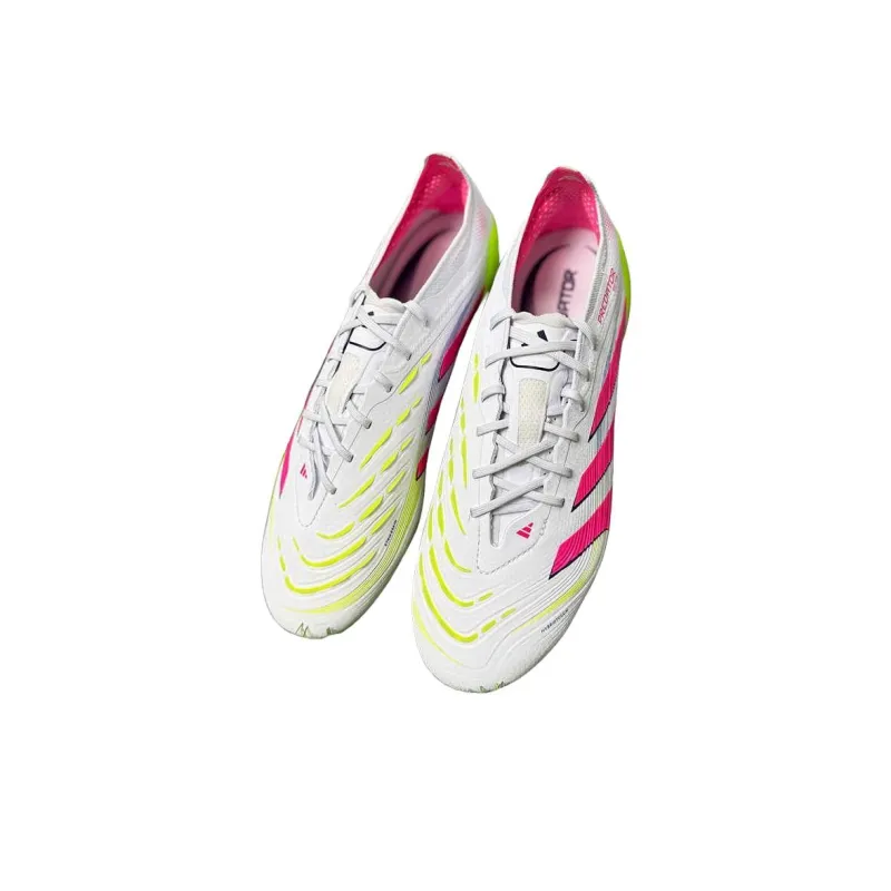 Adidas PREDATOR ELITE Anti Slip Wear Resistant Soccer Shoes Unisex White Pink-1