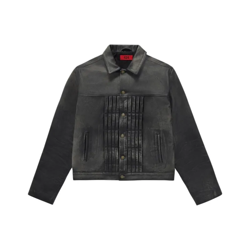 424 Leather Jackets Men Black-0