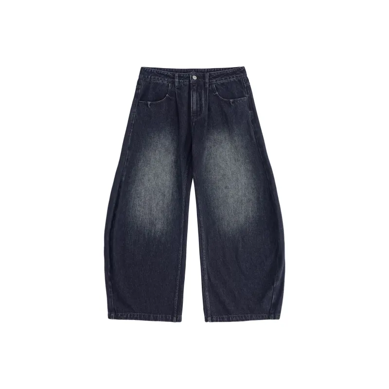 LR MADE Washable Distressed Silhouette Denim Pants Unisex-0