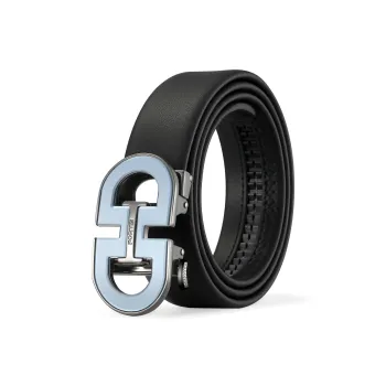 FORTEI Top Grain Cow Leather, Cow Leather Belts Men's Blue 3.5cm